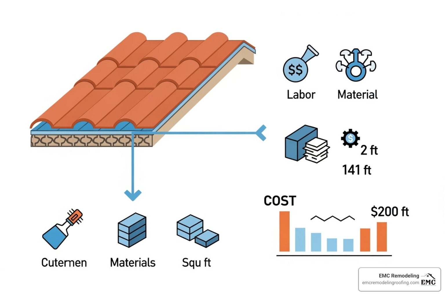 cost to replace underlayment on tile roof