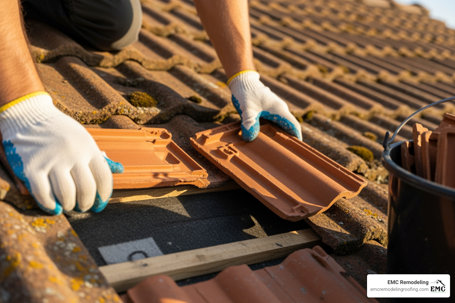 broken roof tile repair