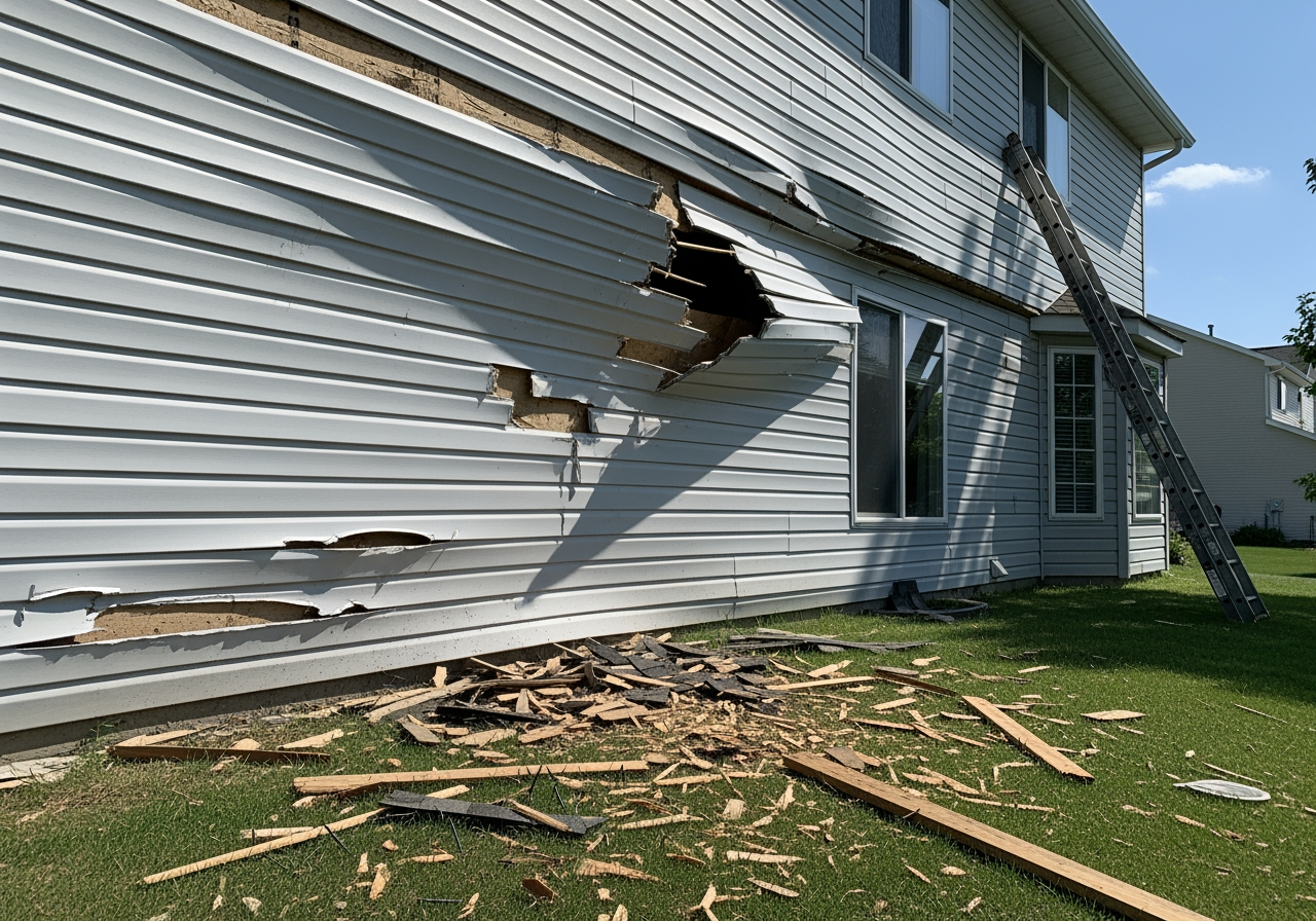 roofer damaged siding