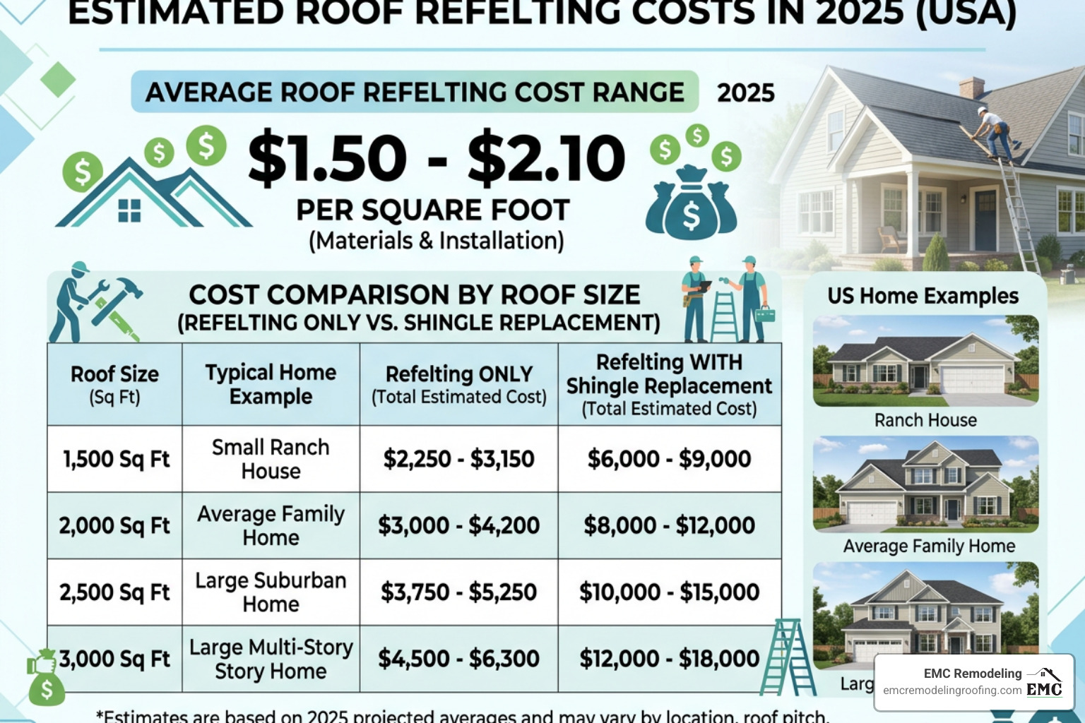 cost of refelting a roof