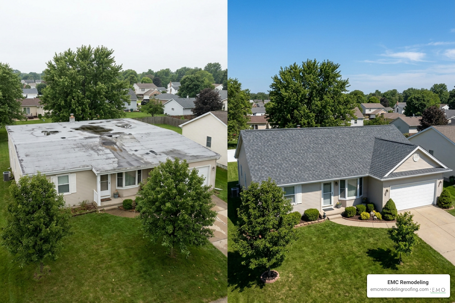 changing a flat roof to a pitched roof